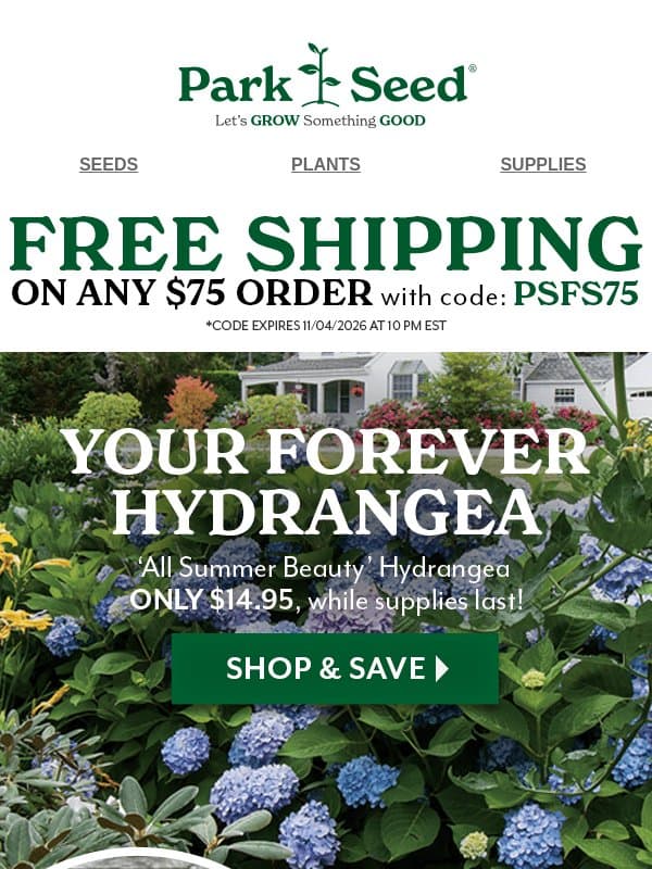 A Hydrangea Under $15...Yes, Please! email from Park Seed
