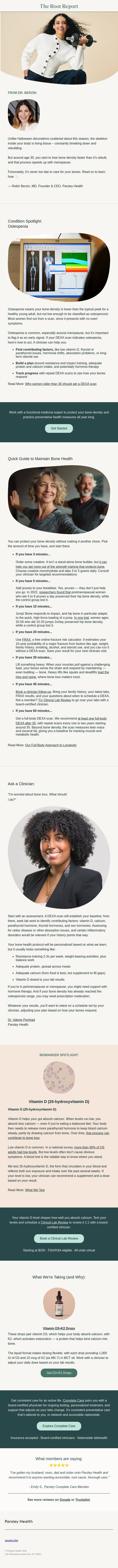 Skeleton season: your guide to bone health 🦴 email from Parsley Health screenshot