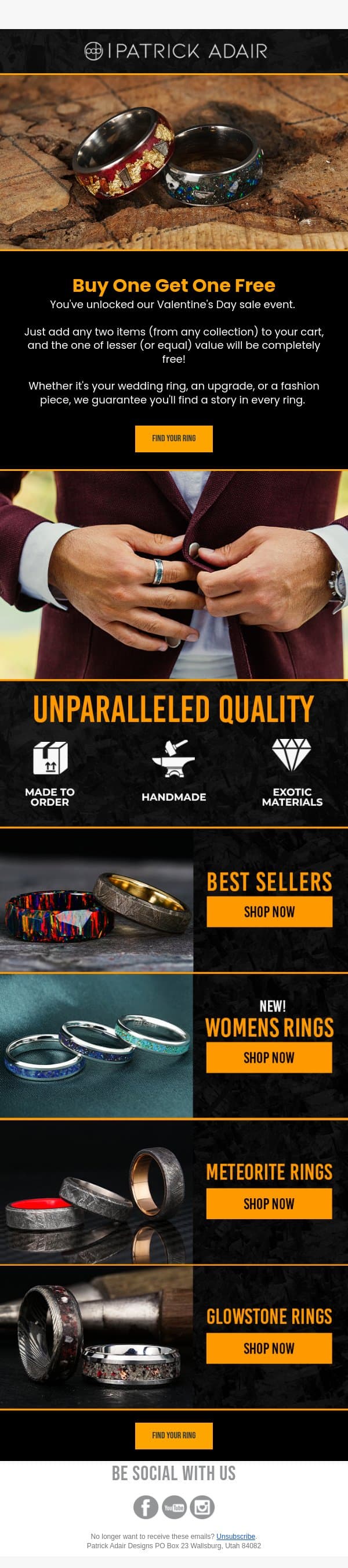Welcome - Free Ring Details Inside email from Patrick Adair Designs screenshot