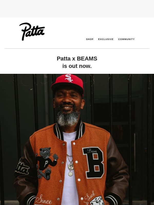 Patta x BEAMS is out now. email from Patta