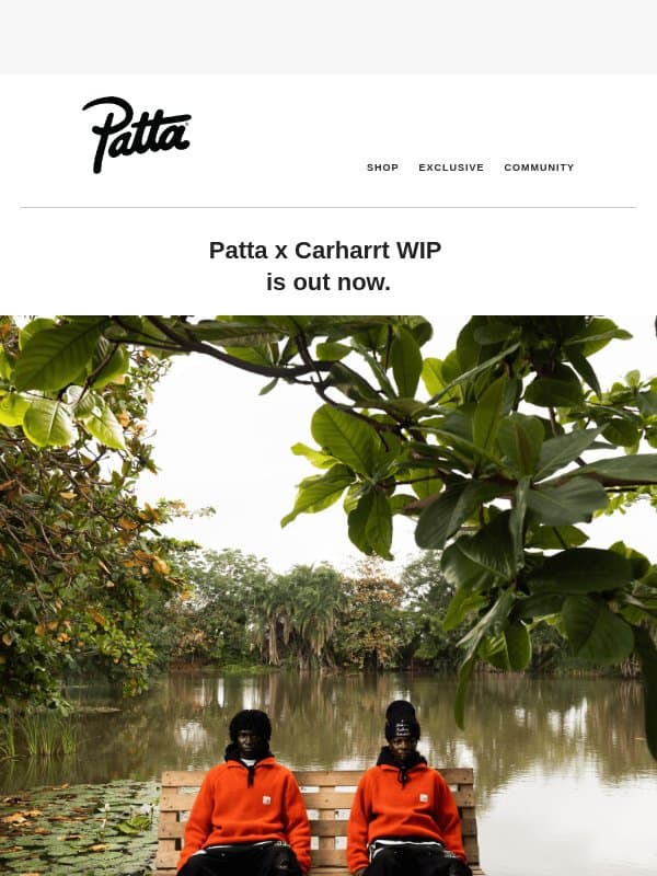 Patta x Carharrt WIP is out now. email from Patta