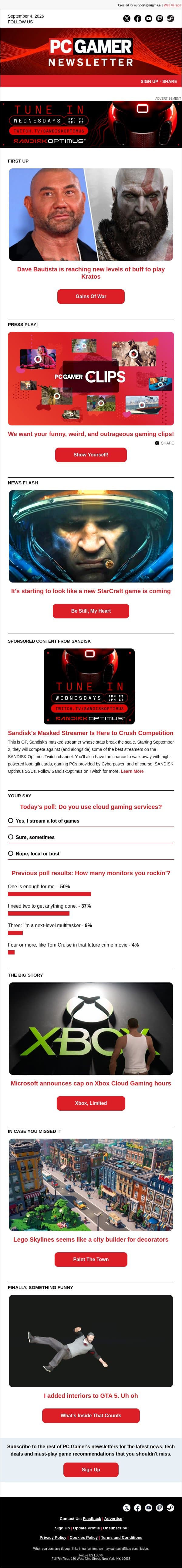 New StarCraft? 👀 email from PC Gamer screenshot