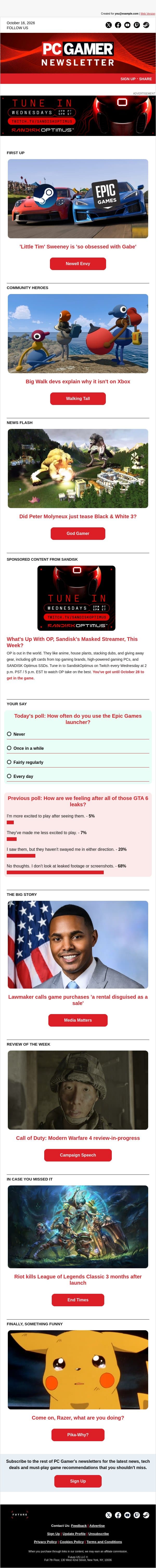 'Little Tim' Sweeney is 'so obsessed with Gabe' π email from PC Gamer screenshot