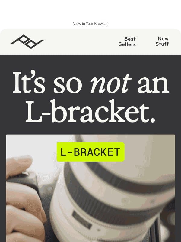 Just dropped: Field Bracket email from Peak Design