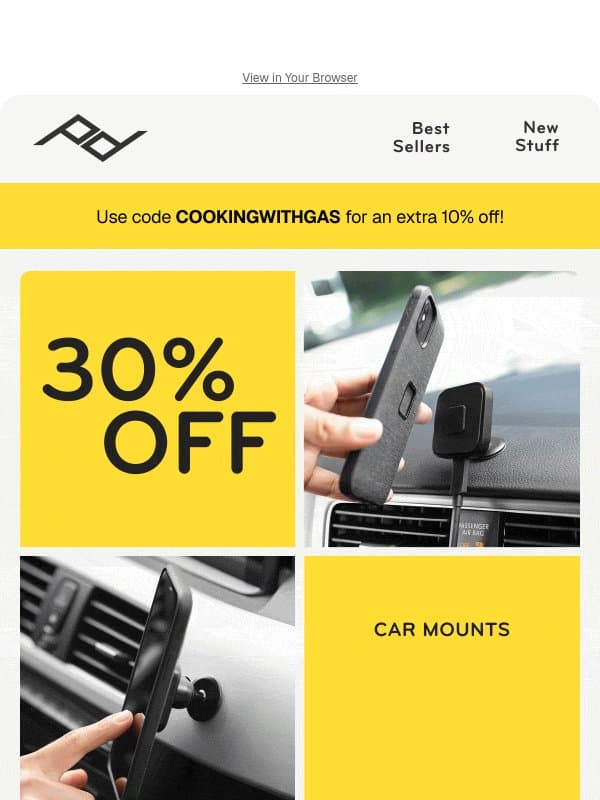 We goofed, you win (COUPON inside) email from Peak Design