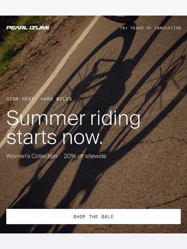 2 DAYS LEFT: 20% off sitewide email from Pearl Izumi