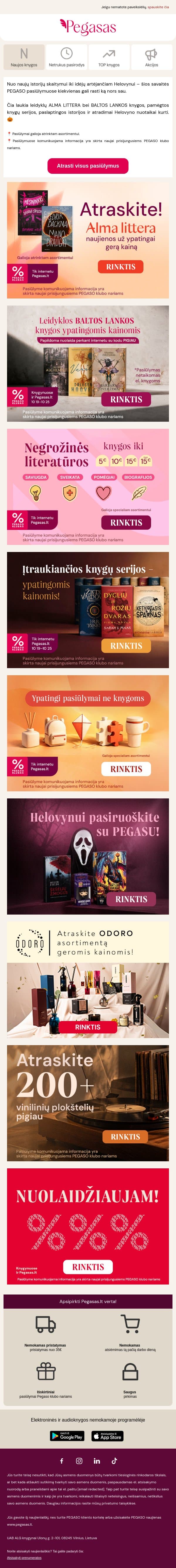 Metas naujiems atradimams! ๐ email from Pegasas screenshot