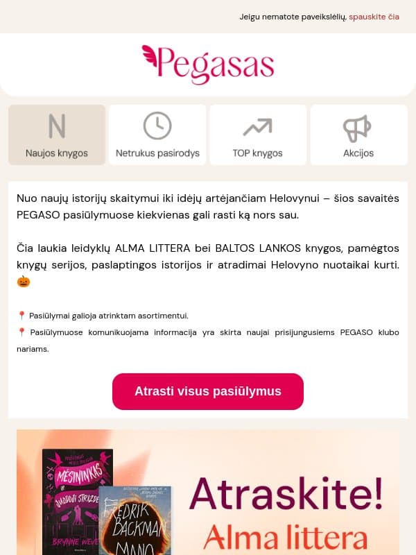 Metas naujiems atradimams! ๐ email from Pegasas