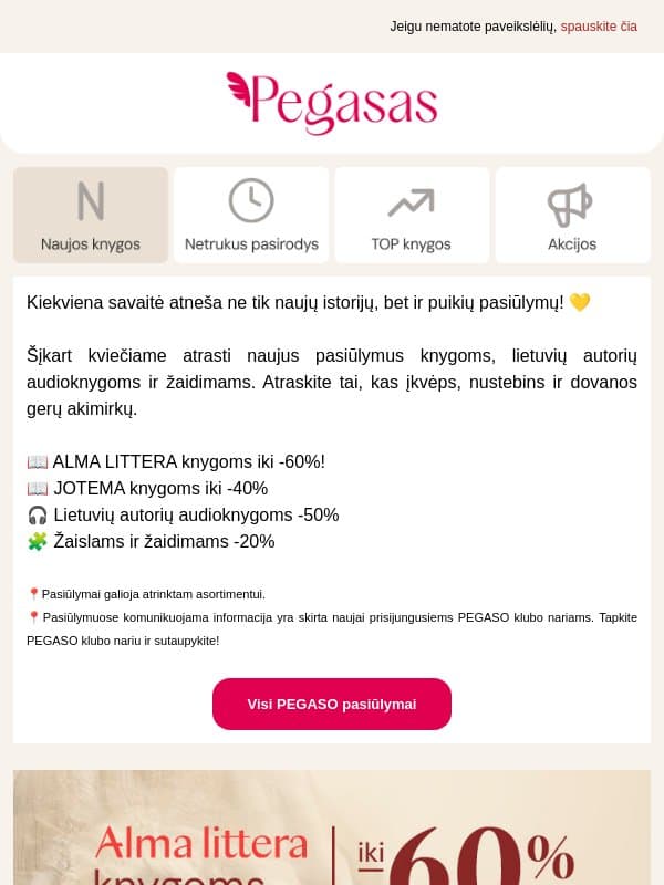 🔍 Atraskite naujus PEGASO pasiūlymus! email from Pegasas