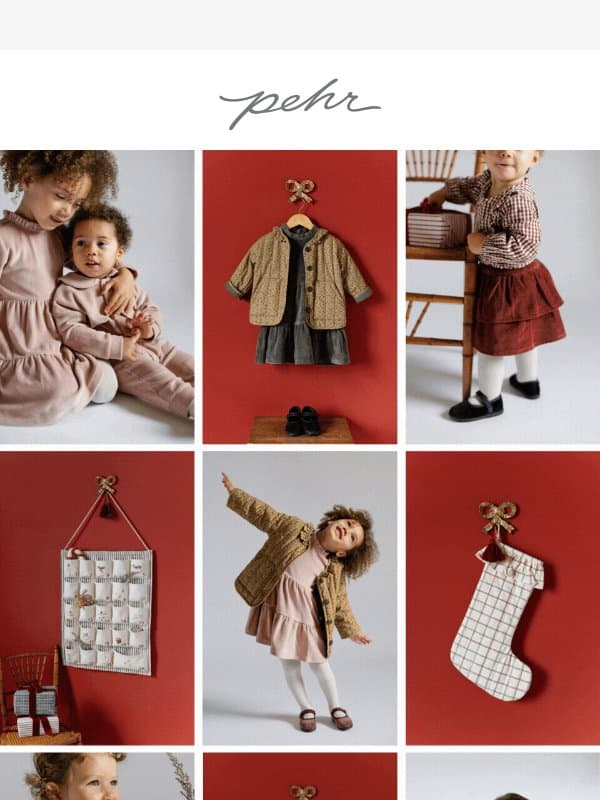 Velvet! Velour! Holiday Check! email from Pehr