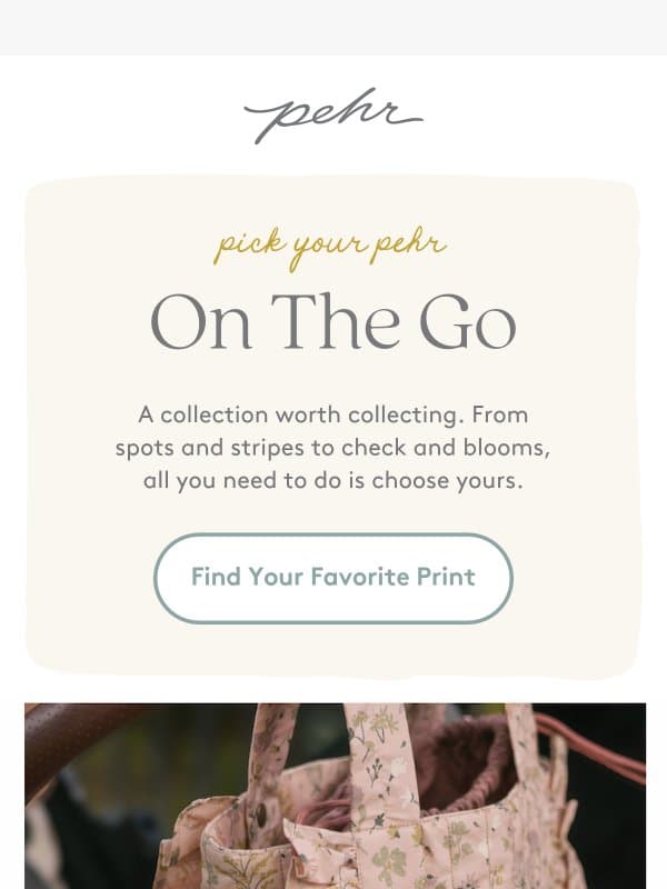 Meet Your On The Go Lineup email from Pehr