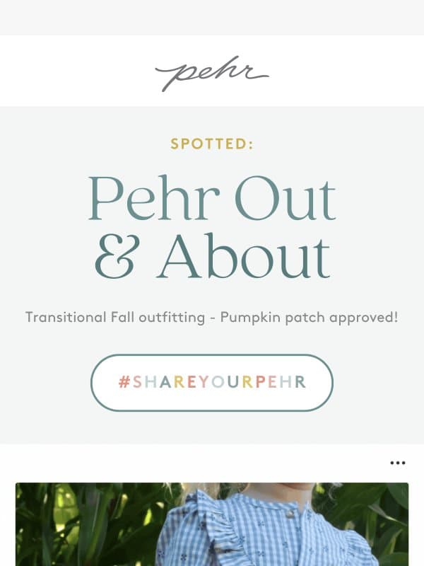 Save This For Fall Inspiration email from Pehr