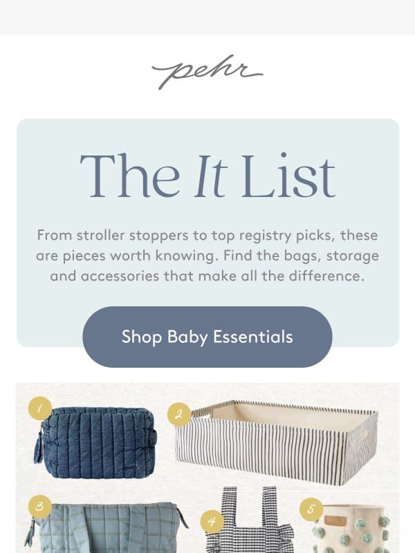 Currently Coveted: Baby Essentials email from Pehr