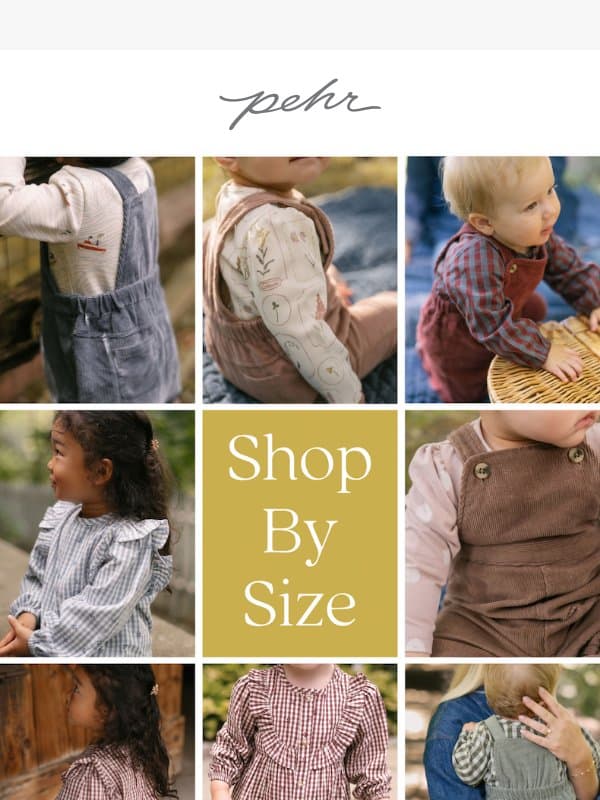 Fall Favorites For Every Little Size email from Pehr