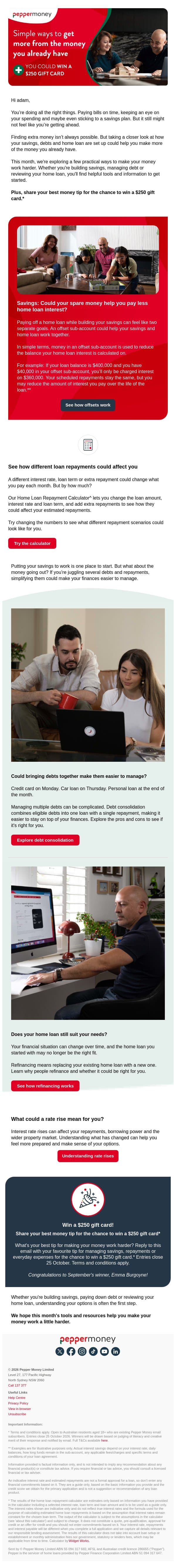 Get more from the money you already have email from Pepper Money screenshot