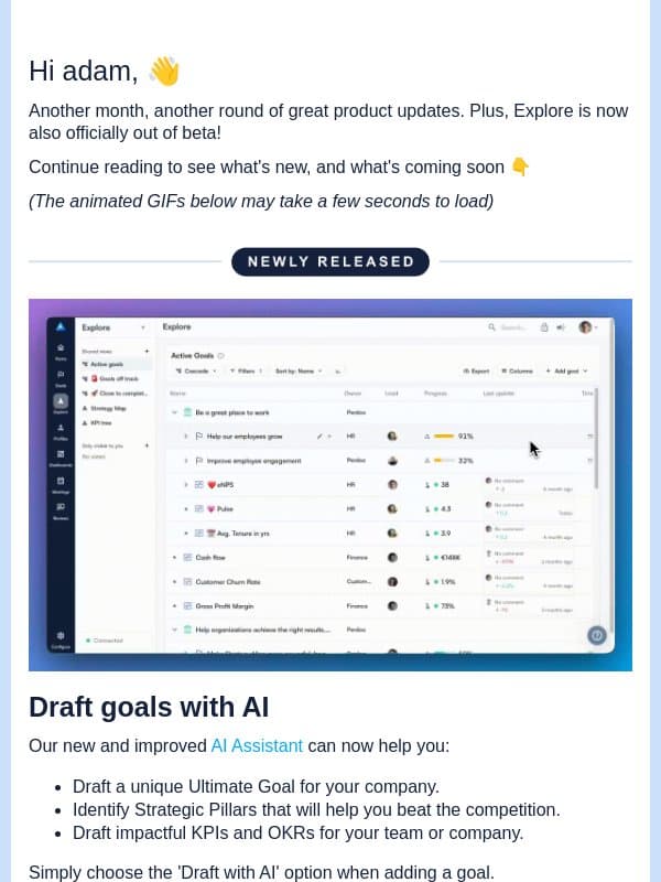 Perdoo Product Update 📢 email from Perdoo