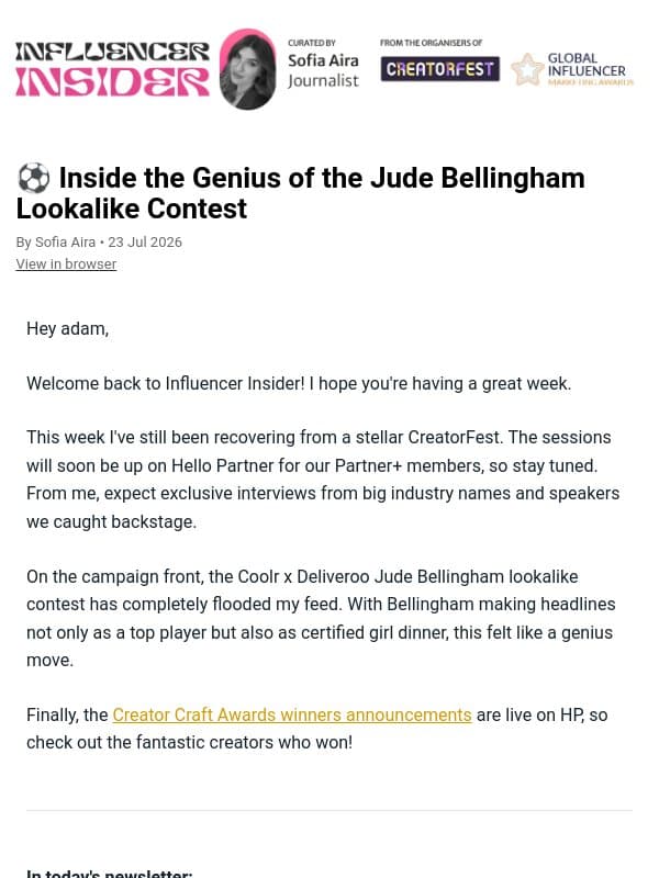⚽️ Inside the Genius of the Jude Bellingham Lookalike Contest email from Performance Marketing Association