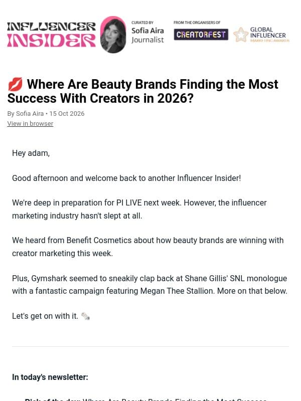 💋 Where Are Beauty Brands Finding the Most Success With Creators in 2026? email from Performance Marketing Association