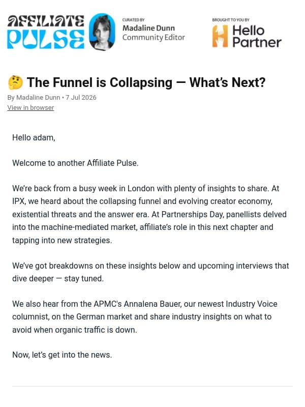 🤔 The Funnel is Collapsing — What’s Next? email from Performance Marketing Association