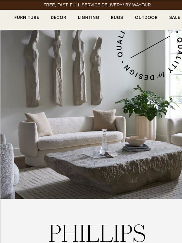 New finds from Phillips Collection. email from Perigold