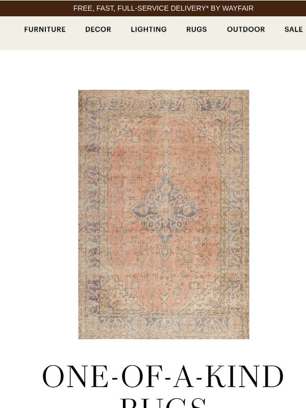 Rugs that aren't machine made? This way. email from Perigold