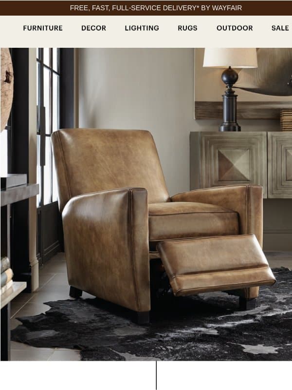 Our current obsessions: Recliners, reimagined. email from Perigold