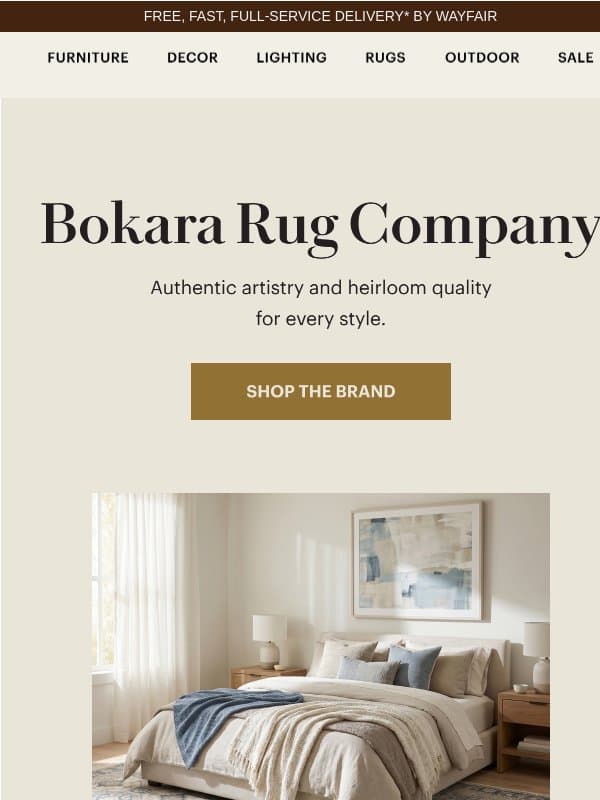 Bokara Rug Company: artistry for every style. email from Perigold