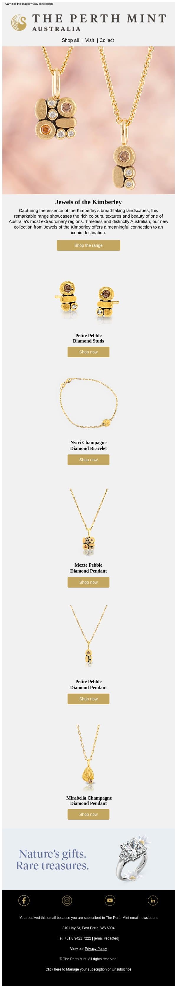 Discover the Jewels of the Kimberley email from Perth Mint screenshot