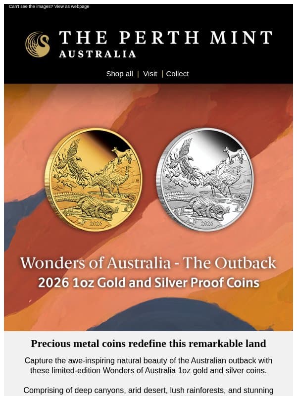 Coins to celebrate Australia’s natural treasures email from Perth Mint