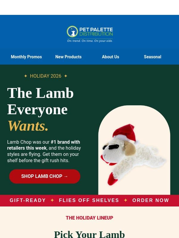 The Lamb Everyone Wants email from Pet Palette Distribution