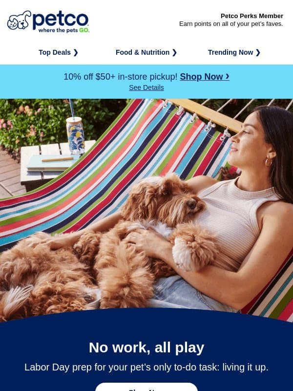 🤔 Is your pet working hard or hardly working? email from Petco