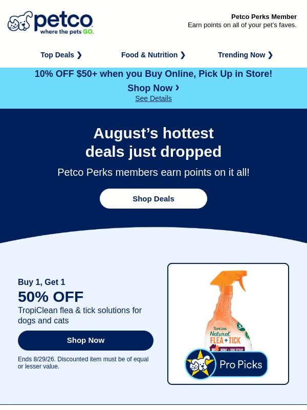 🔥 🔥 🔥 HOT AUGUST DEALS JUST LANDED! email from Petco