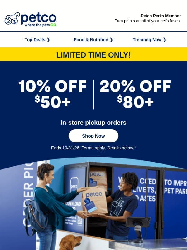 BOO! Up to 20% OFF (and get it ASAP) >>> email from Petco