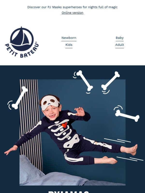 🎃 Halloween pyjamas: ready for a thrill? email from Petit Bateau