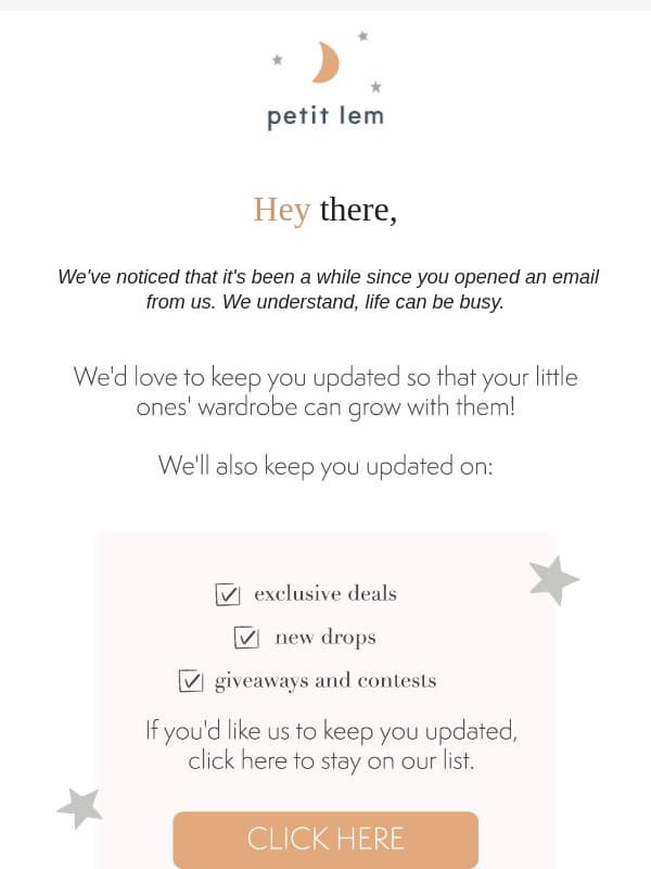 Time to say goodbye? email from Petit Lem
