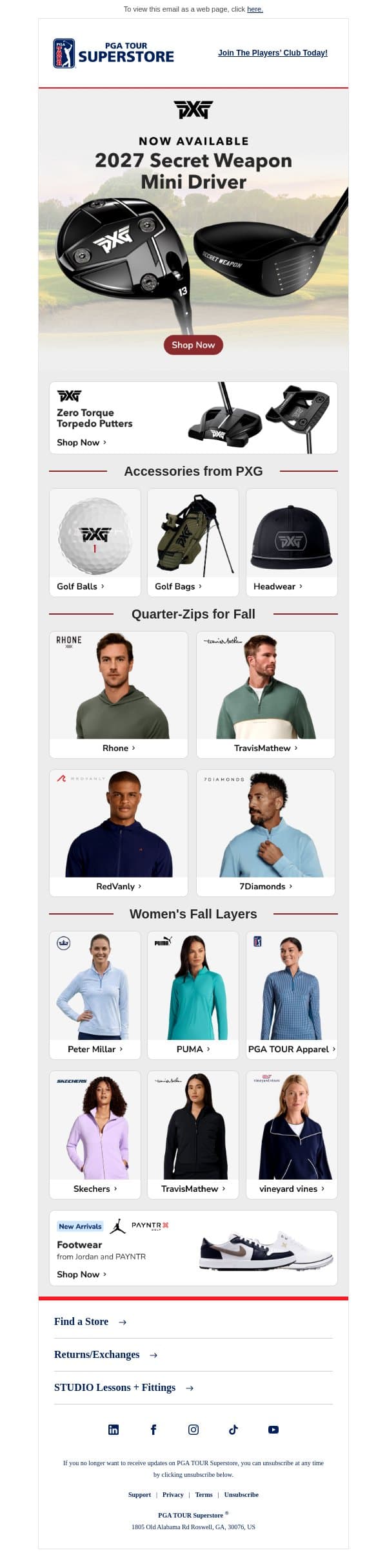 Every Golfer Needs a Secret Weapon 🤫 email from PGA TOUR Superstore screenshot