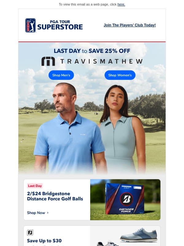 TravisMathew Deals End Tonight ๐๏ธ email from PGA TOUR Superstore