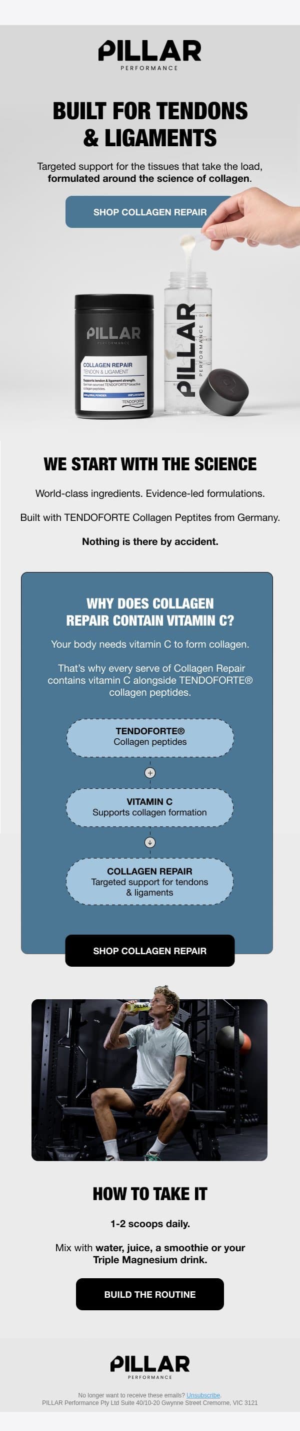Taking Collagen? Don’t Miss This email from PILLAR Performance screenshot