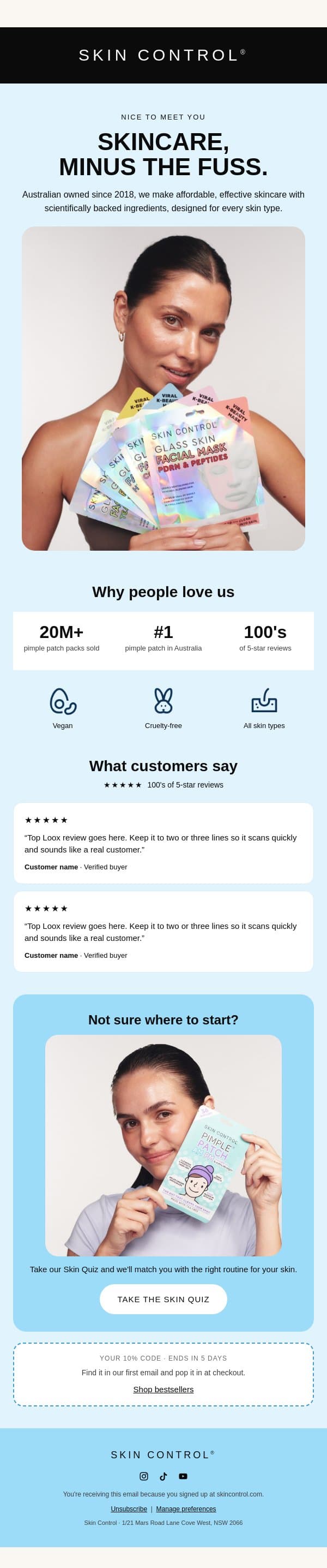 Find out why we've sold over 20M pimple patches. email from Pimple Patches screenshot