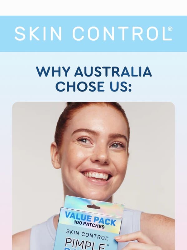 Australia’s #1 Pimple Patch. 20 million sold. 🏆 email from Pimple Patches