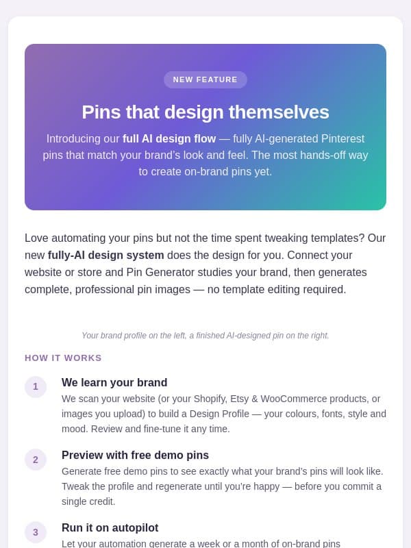 Pins that design themselves are here email from Pin Generator