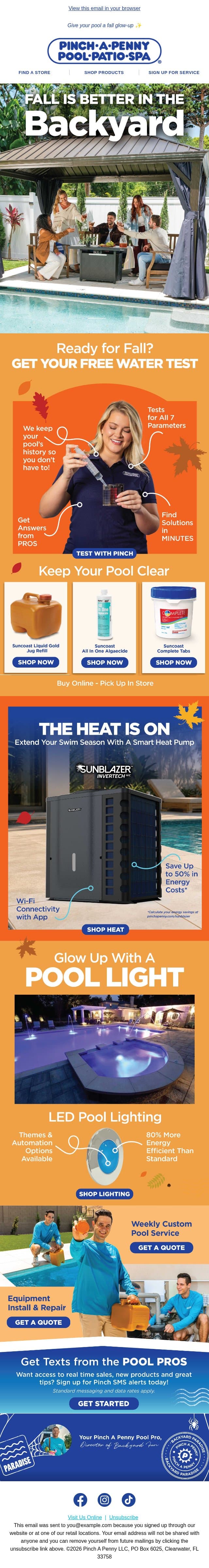 Keep the backyard fun going all autumn long π email from Pinch A Penny Pool Patio Spa screenshot