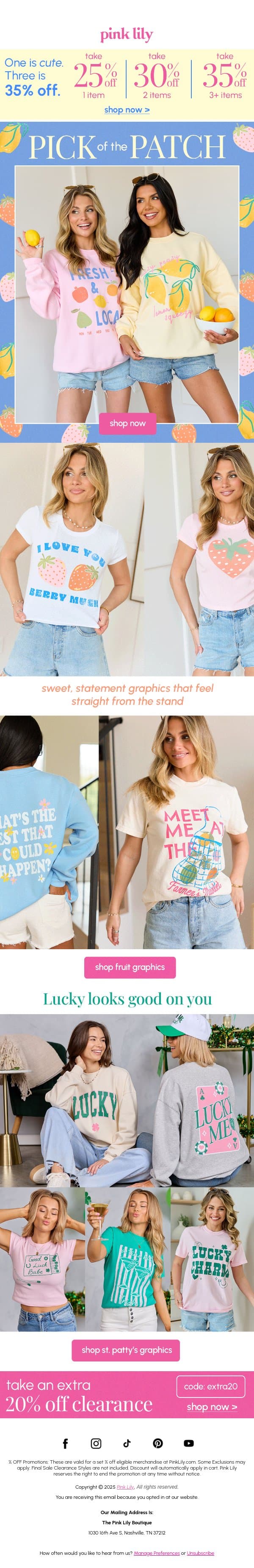 NEW graphics: pick of the patch🍋🍓 email from Pink Lily screenshot