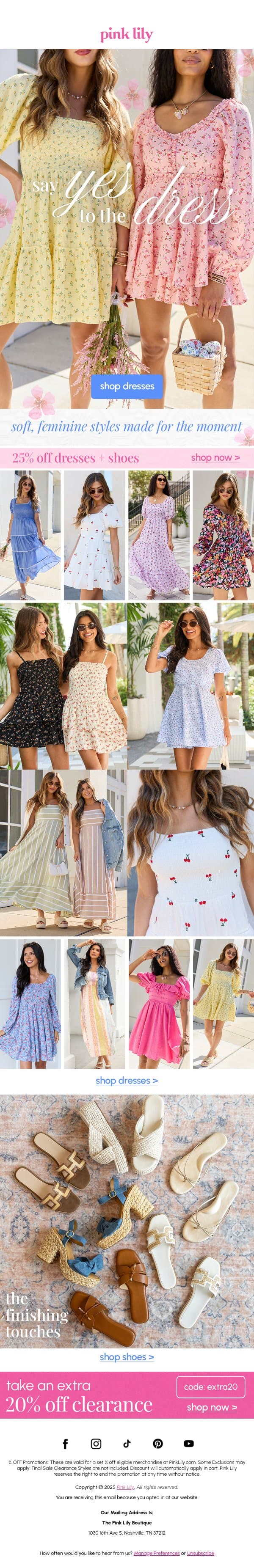 NEW spring dresses just dropped π email from Pink Lily screenshot