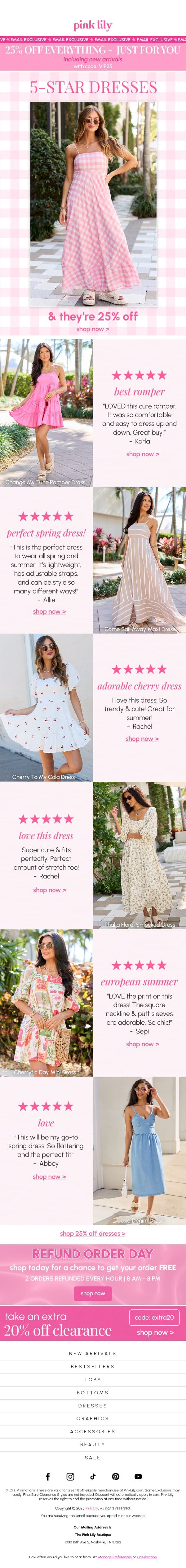 everyone’s buying these dresses email from Pink Lily screenshot
