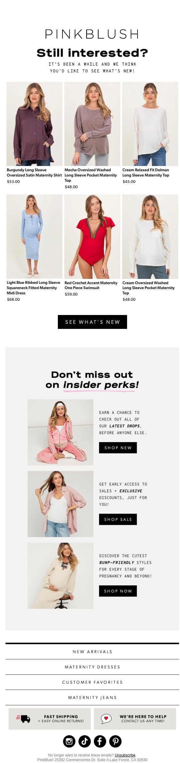 Want More PinkBlush? email from PinkBlush Maternity screenshot