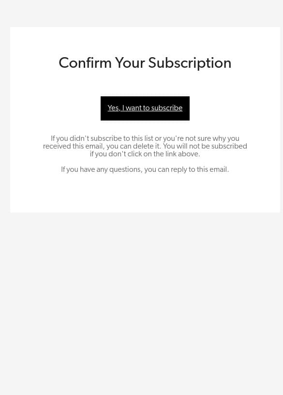 Confirm Your Subscription email from PinkBlush Maternity screenshot