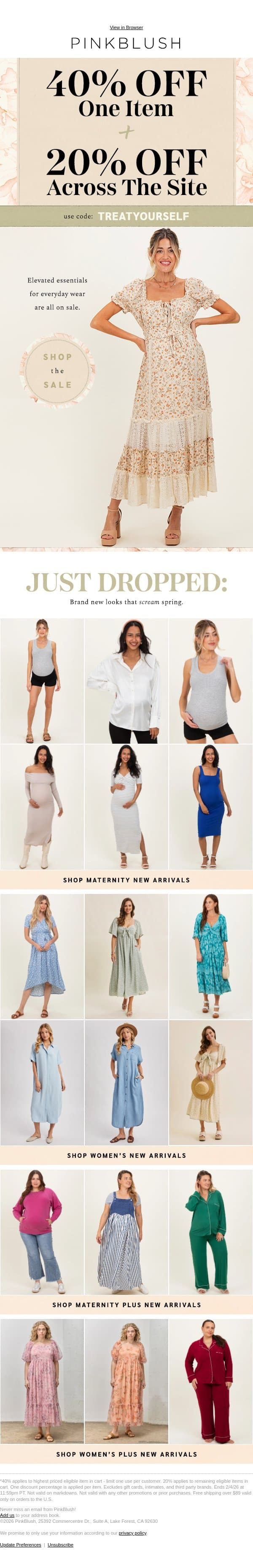 40% Off Is BACK! ๐๐ email from PinkBlush Maternity screenshot