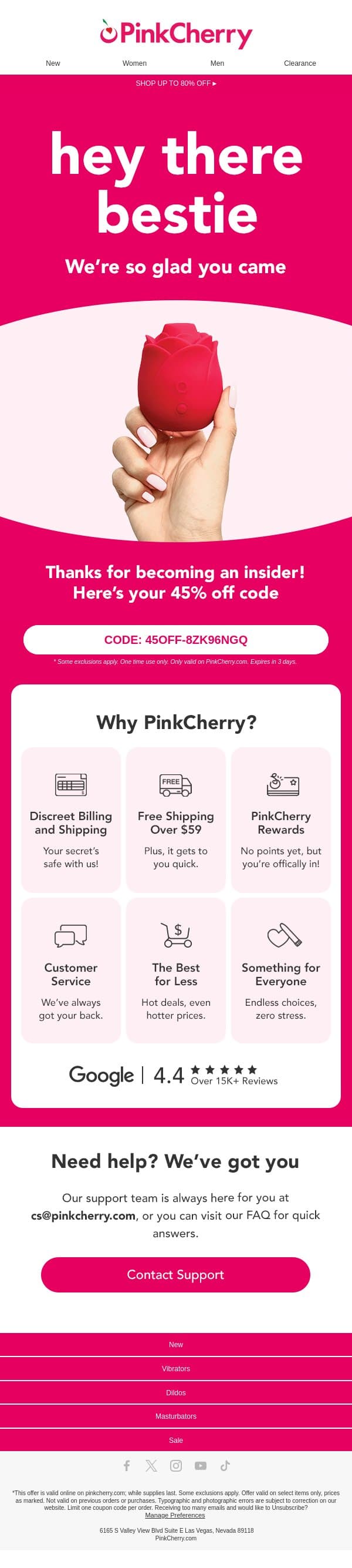 Welcome to PinkCherry 🍒 email from PinkCherry screenshot