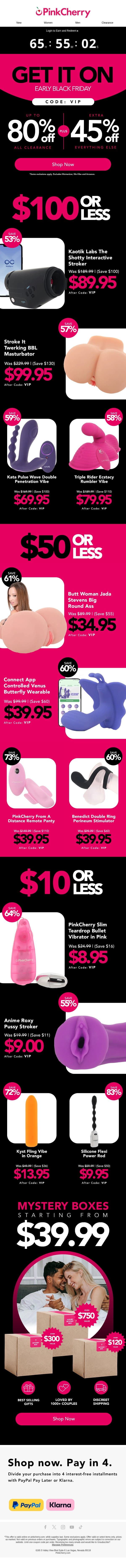 Hottest Deals Of The Season 🔥🥵 email from PinkCherry screenshot